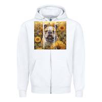 White bulldog Zipper Hoodie - Unal Design