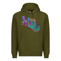 Army Green cowboy hat Premium Hoodie - AdoDesignShop