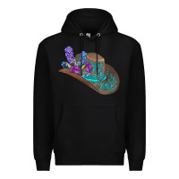 Black cowboy hat Premium Hoodie - AdoDesignShop