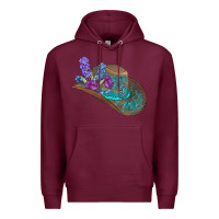 Burgundy cowboy hat Premium Hoodie - AdoDesignShop