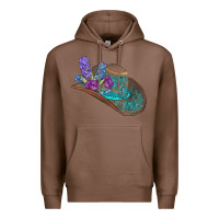 Chestnut cowboy hat Premium Hoodie - AdoDesignShop