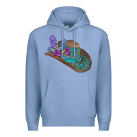 Colony Blue cowboy hat Premium Hoodie - AdoDesignShop