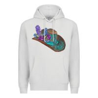 Dove Grey cowboy hat Premium Hoodie - AdoDesignShop
