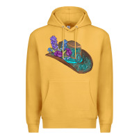 Mustard cowboy hat Premium Hoodie - AdoDesignShop