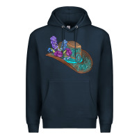 Navy cowboy hat Premium Hoodie - AdoDesignShop