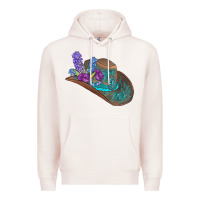 Pale Pink cowboy hat Premium Hoodie - AdoDesignShop