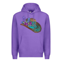 Purple cowboy hat Premium Hoodie - AdoDesignShop