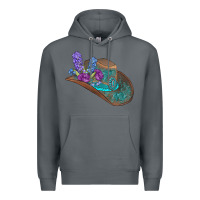 Rock cowboy hat Premium Hoodie - AdoDesignShop