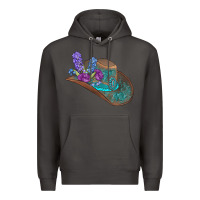 Smoke cowboy hat Premium Hoodie - AdoDesignShop