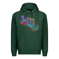 Sports Green cowboy hat Premium Hoodie - AdoDesignShop