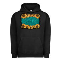 Pigment Black sunflower background Urban Hoodie - BarkalooDesign