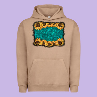 Sunflower Background Urban Hoodie Designed By Barkaloodesign