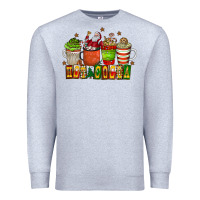 Heather Grey hot cocoa Premium Sweatshirt - CowhideDigitalArt
