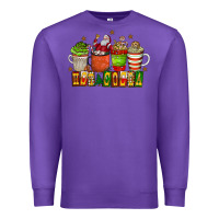Purple hot cocoa Premium Sweatshirt - CowhideDigitalArt