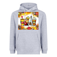 Heather Grey bus driver coffee cups Heavyweight Hoodie - Zillion Design Studio
