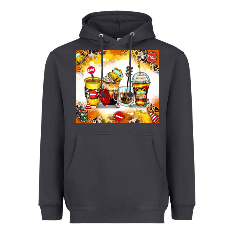 Bus Driver Coffee Cups Heavyweight Hoodie by Zillion Design Studio | Teevron