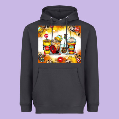 Bus Driver Coffee Cups Heavyweight Hoodie Designed By Zillion Design Studio