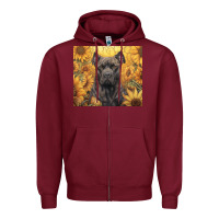 Burgundy cane corso Zipper Hoodie - Unal Design