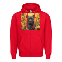 Red cane corso Zipper Hoodie - Unal Design