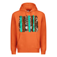 Carrot western cowhide wood and turquoise glitter brushstrokes Premium Hoodie - Artiststas