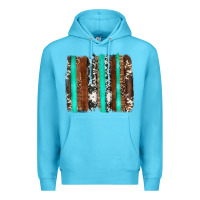 Ocean Blue western cowhide wood and turquoise glitter brushstrokes Premium Hoodie - Artiststas