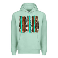 Seafoam western cowhide wood and turquoise glitter brushstrokes Premium Hoodie - Artiststas