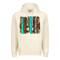 Tofu western cowhide wood and turquoise glitter brushstrokes Premium Hoodie - Artiststas