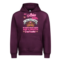 Mauve Wine As A Aries Girl I Was Born With My Heart On My Sleeve And A Mouth Urban Hoodie - Jasminsmagicworld