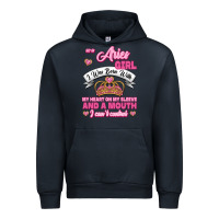 Navy As A Aries Girl I Was Born With My Heart On My Sleeve And A Mouth Urban Hoodie - Jasminsmagicworld