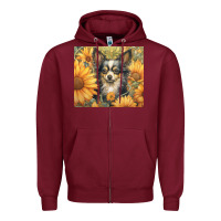 Burgundy chihuahua Zipper Hoodie - Unal Design