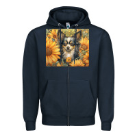 Navy chihuahua Zipper Hoodie - Unal Design