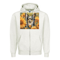 Oatmeal Heather chihuahua Zipper Hoodie - Unal Design