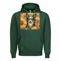 Sports Green chihuahua Zipper Hoodie - Unal Design