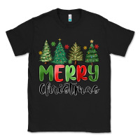 Black merry christmas trees Classic Tee - MaliasSmallBusiness