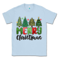 Dusty Blue merry christmas trees Classic Tee - MaliasSmallBusiness