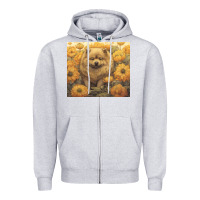 Heather Grey chow chow Zipper Hoodie - Unal Design