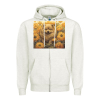 Oatmeal Heather chow chow Zipper Hoodie - Unal Design