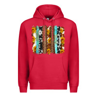 Cardinal western cowhide leopard turquoise brushstrokes Premium Hoodie - Artiststas