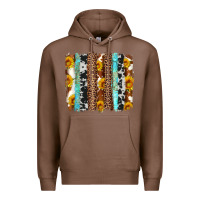 Chestnut western cowhide leopard turquoise brushstrokes Premium Hoodie - Artiststas