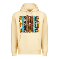 Pina Colada western cowhide leopard turquoise brushstrokes Premium Hoodie - Artiststas