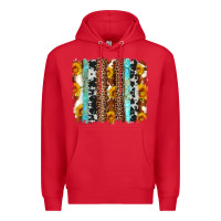 Red western cowhide leopard turquoise brushstrokes Premium Hoodie - Artiststas