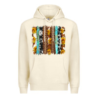 Sandshell western cowhide leopard turquoise brushstrokes Premium Hoodie - Artiststas