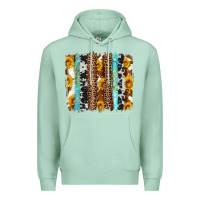 Seafoam western cowhide leopard turquoise brushstrokes Premium Hoodie - Artiststas