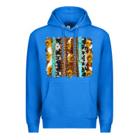 True Royal western cowhide leopard turquoise brushstrokes Premium Hoodie - Artiststas