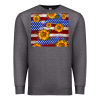 Charcoal Heather 4th of July USA flag sunflower 20oz tumbler Premium Sweatshirt - Neo Western