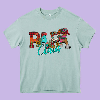 Papa Claus Heavy Core Tee Designed By Cowhidedigitalart