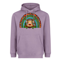 Lavender reindeer rainbow christmas Heavyweight Hoodie - RanaPortraitStore