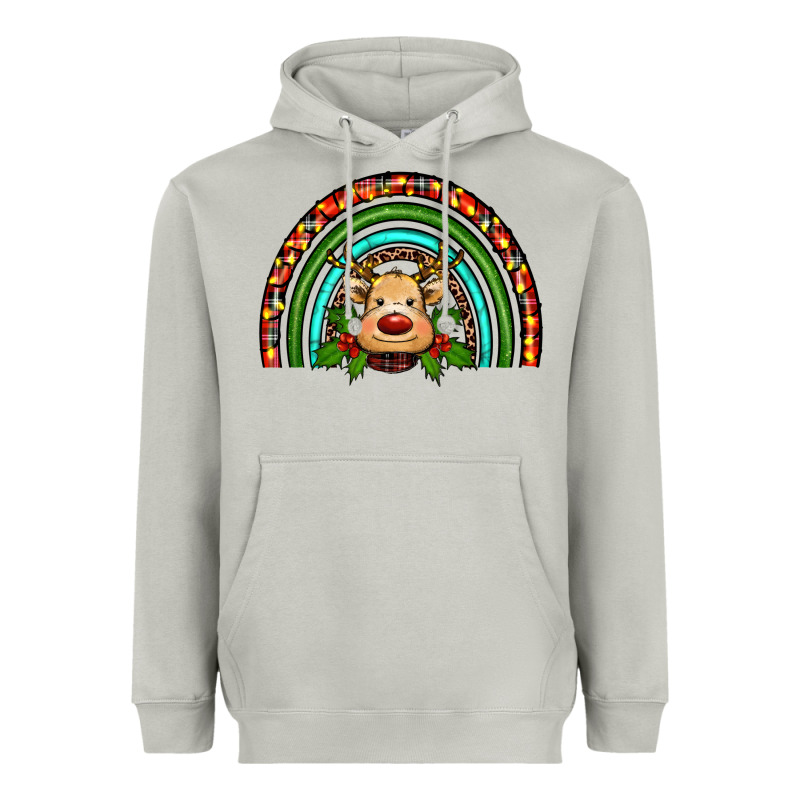 Reindeer Rainbow Christmas Heavyweight Hoodie by RanaPortraitStore | Teevron