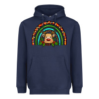 Navy reindeer rainbow christmas Heavyweight Hoodie - RanaPortraitStore