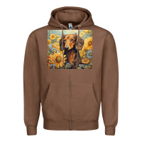 Chestnut dachshund Zipper Hoodie - Unal Design